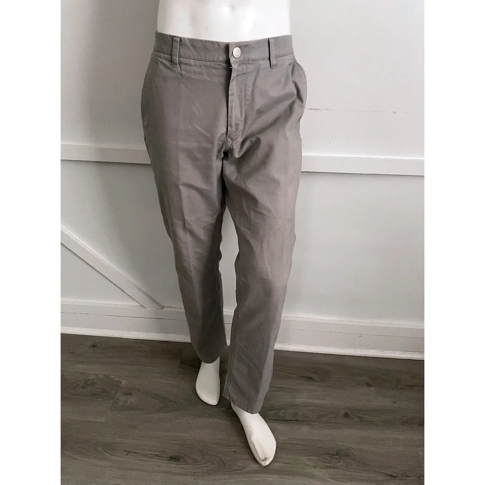 Bonobos Washed Chinos Mens 34x30 Grey Straight Fit 100% Cotton Pants